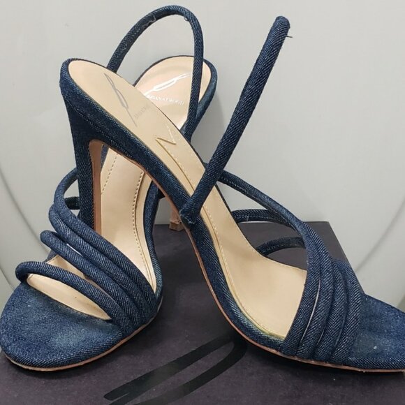 BRIAN ATWOOD B Authentic, Denim Strappy Heels, 7 - Picture 2 of 5